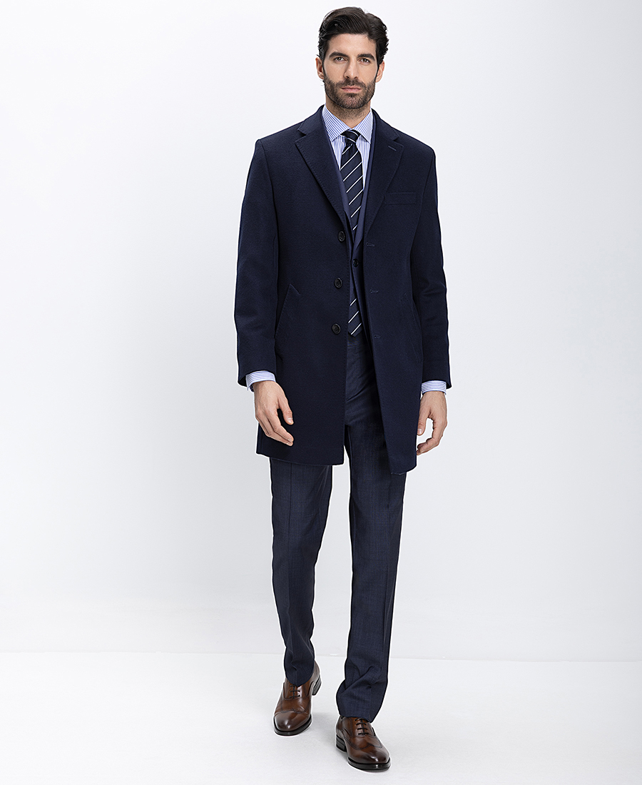 Charles Tyrwhitt Ανδρικό Παλτό Overcoat Μάλλινο Regular Fit φωτογραφία