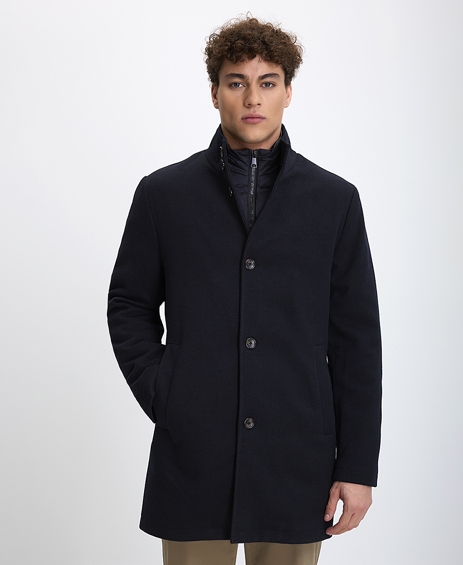 Ανδρικό Ημίπαλτο Regular Fit με Αποσπώμενο Εσωτερικό με Φερμουάρ και Ψηλό Γιακά φωτογραφία