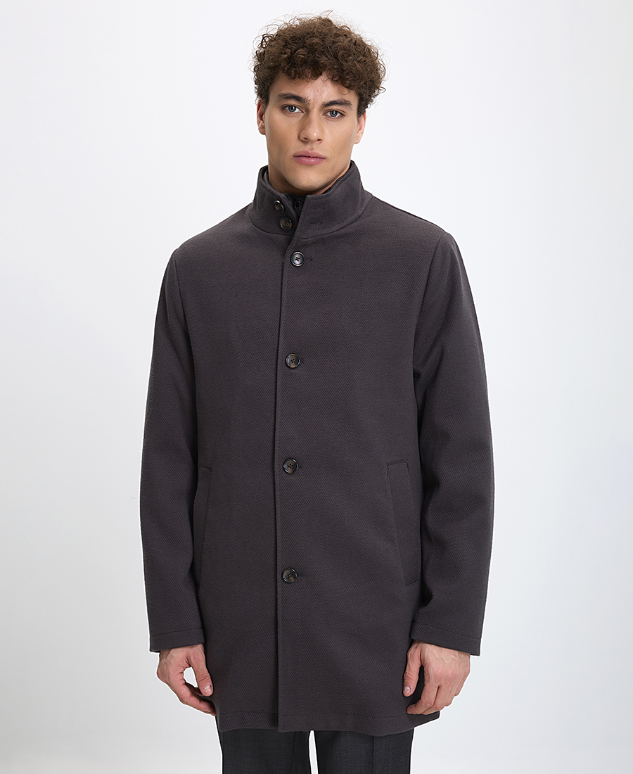 Ανδρικό Ημίπαλτο Regular Fit με Αποσπώμενο Εσωτερικό με Φερμουάρ και Ψηλό Γιακά φωτογραφία