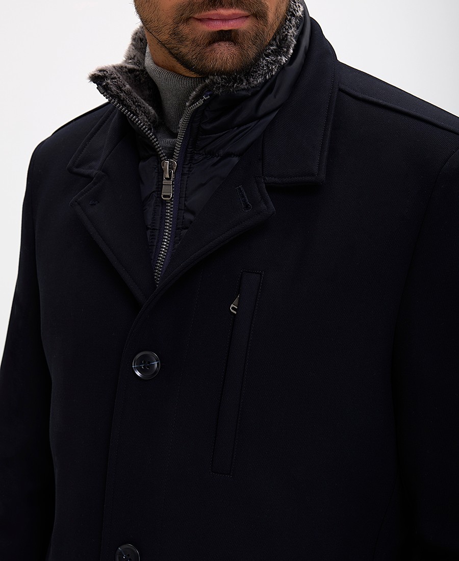 Ανδρικό Ημίπαλτο Regular Fit με Κρυφό Κλείσιμο και Κλασικό Γιακά Μπλέ φωτογραφία