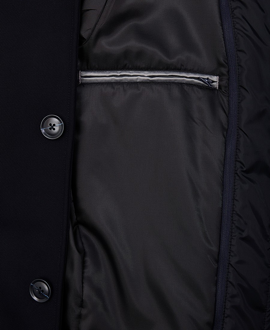 Ανδρικό Ημίπαλτο Regular Fit με Κρυφό Κλείσιμο και Κλασικό Γιακά Μπλέ φωτογραφία