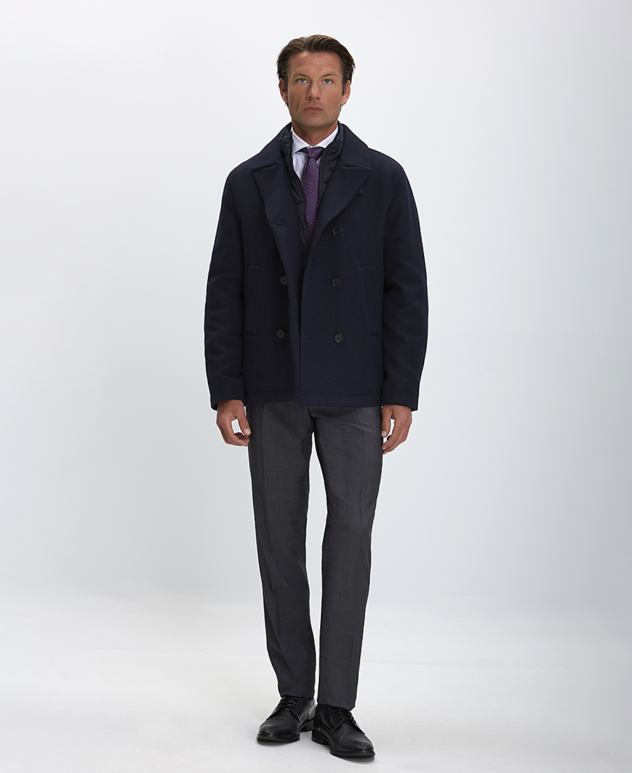 CC Collection Corneliani Ανδρικό Ημίπαλτο Regular Fit από Μαλλί και Κασμίρ σε Μπλε φωτογραφία