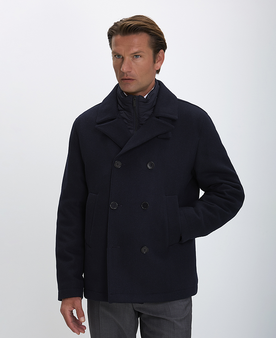 CC Collection Corneliani Ανδρικό Ημίπαλτο Regular Fit από Μαλλί και Κασμίρ σε Μπλε φωτογραφία