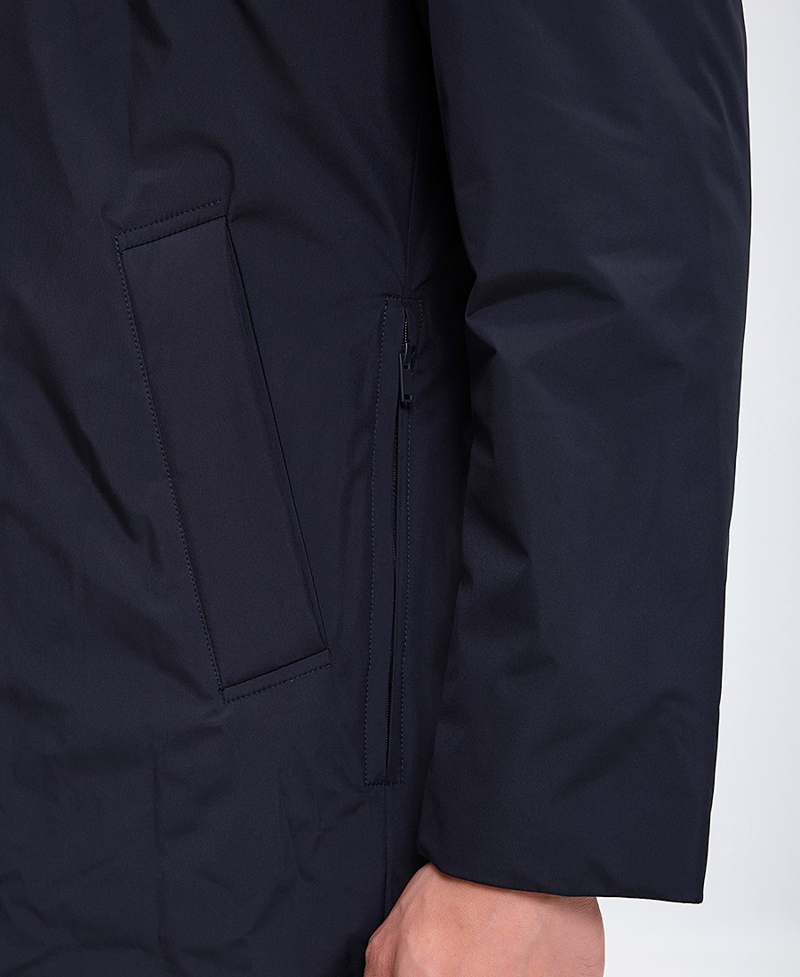 T. Coat Ανδρικό Μπουφάν με Αποσπώμενη Κουκούλα Αδιάβροχο Regular Fit Μπλε φωτογραφία