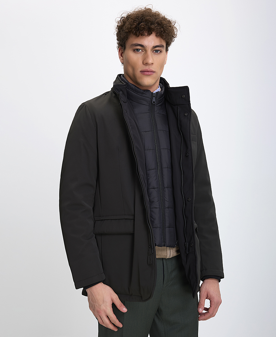 Kaiserhoff Kaiserhoff Ανδρικό Μπουφάν Regular Fit με Αποσπώμενο Εσωτερικό με Φερμουάρ και Κρυφή Κουκούλα