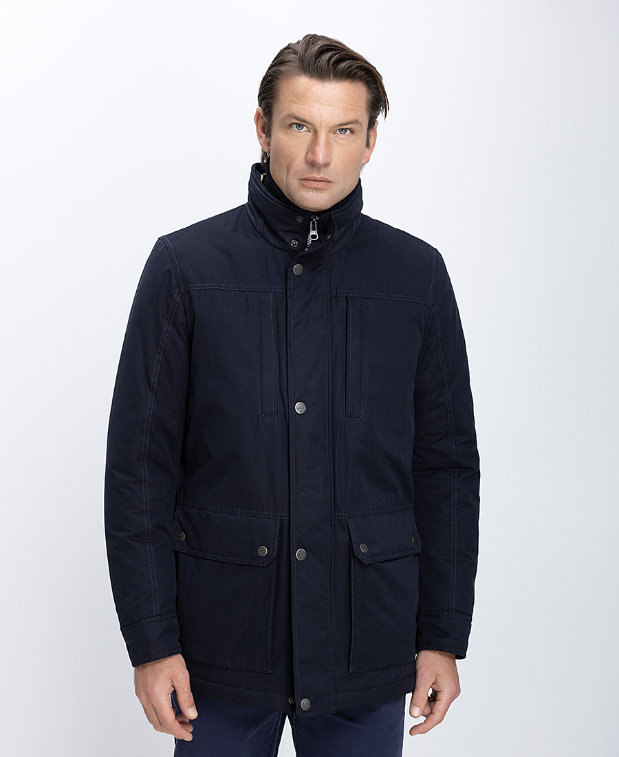 Kaiser Hoff Ανδρικό Μπουφάν Με Όρθιο Γιακά Και Πατιλέτα Με Κουμπιά Regular Fit φωτογραφία