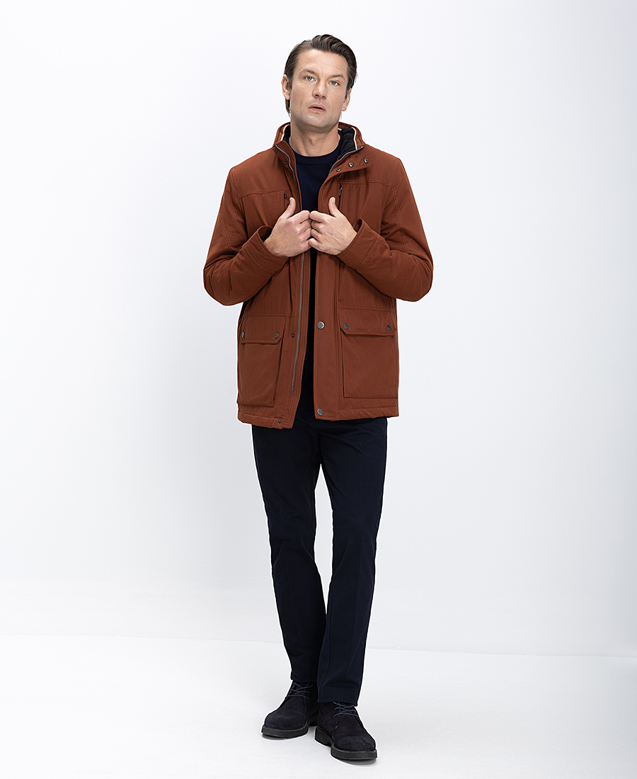 Kaiser Hoff Ανδρικό Μπουφάν Με Όρθιο Γιακά Και Πατιλέτα Με Κουμπιά Regular Fit φωτογραφία