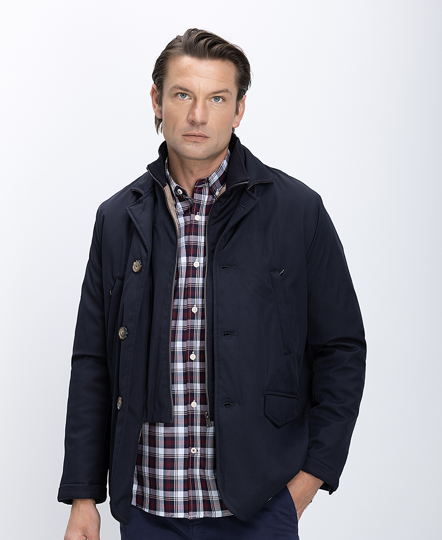 Vardas Ανδρικό Μπουφάν Με Αποσπώμενο Εσωτερικό Γιλέκο Και Όρθιο Γιακά Regular Fit