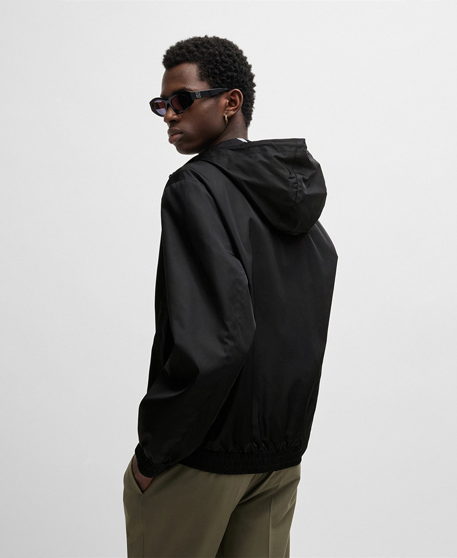 Hugo Ανδρικό Bomber Μπουφάν Αδιάβροχο με Κουκούλα και Επένδυση Regular Fit σε Μαύρο φωτογραφία