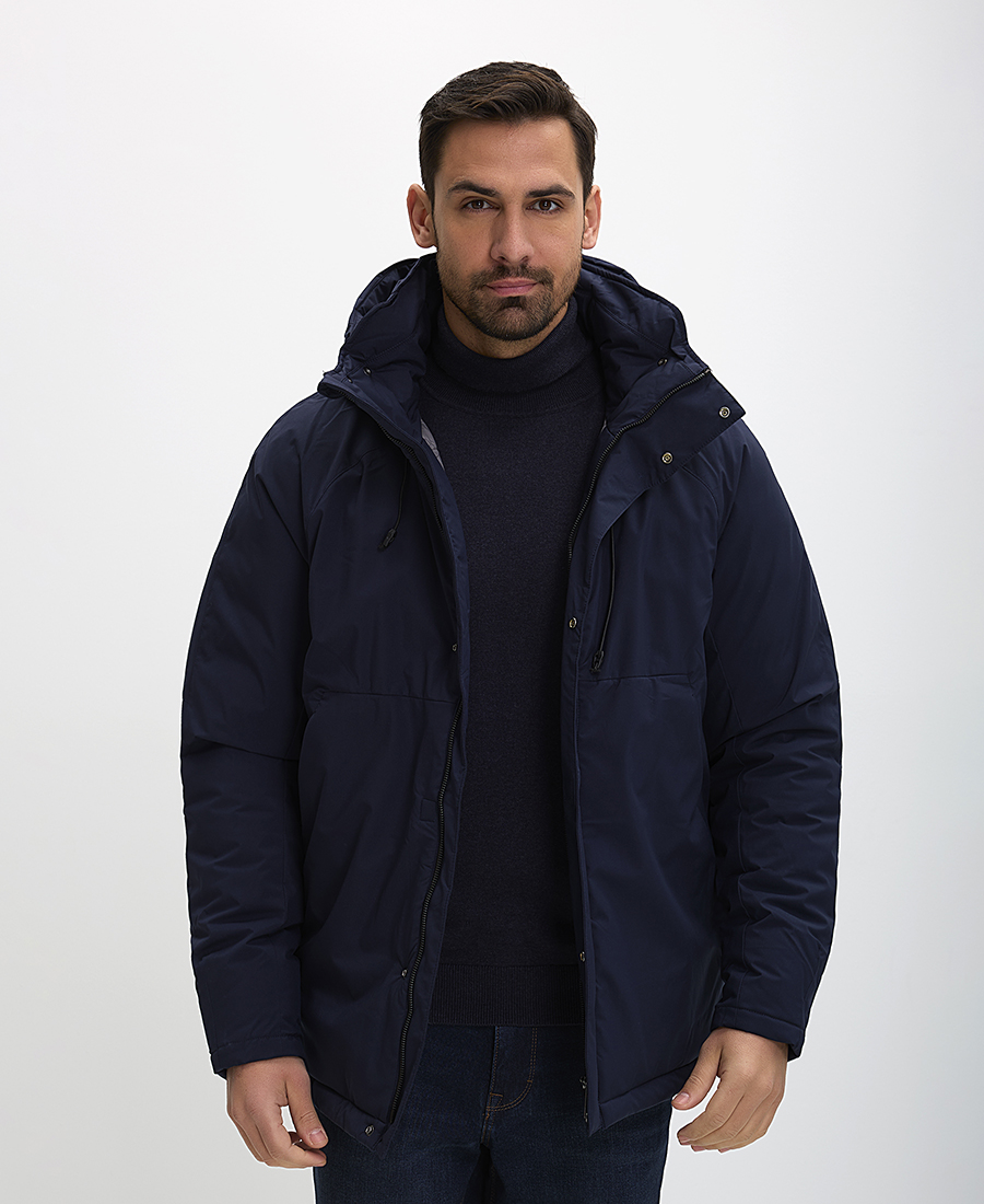 Commander Ανδρικό Μπουφάν Αδιάβροχο με Κουκούλα Regular Fit Μπλε