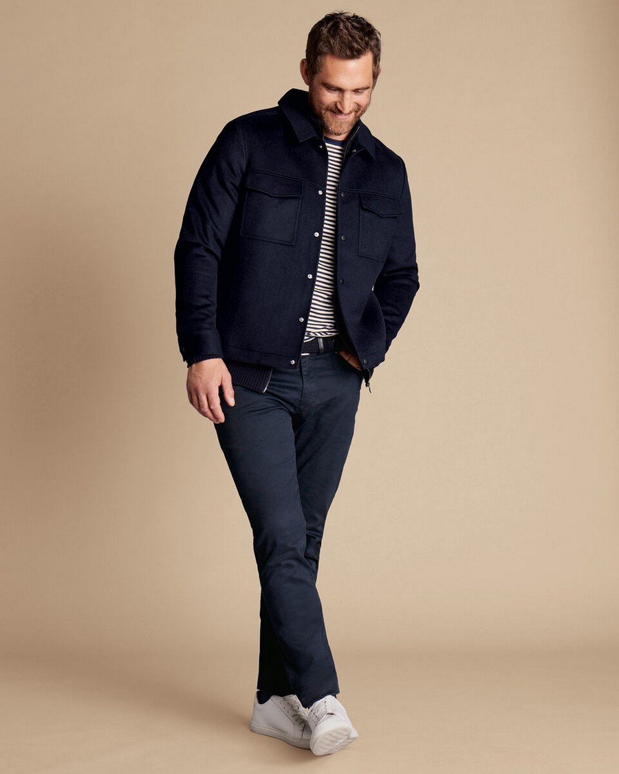 Charles Tyrwhitt Ανδρικό Κοντό Παλτό Regular Fit Μάλλινο φωτογραφία