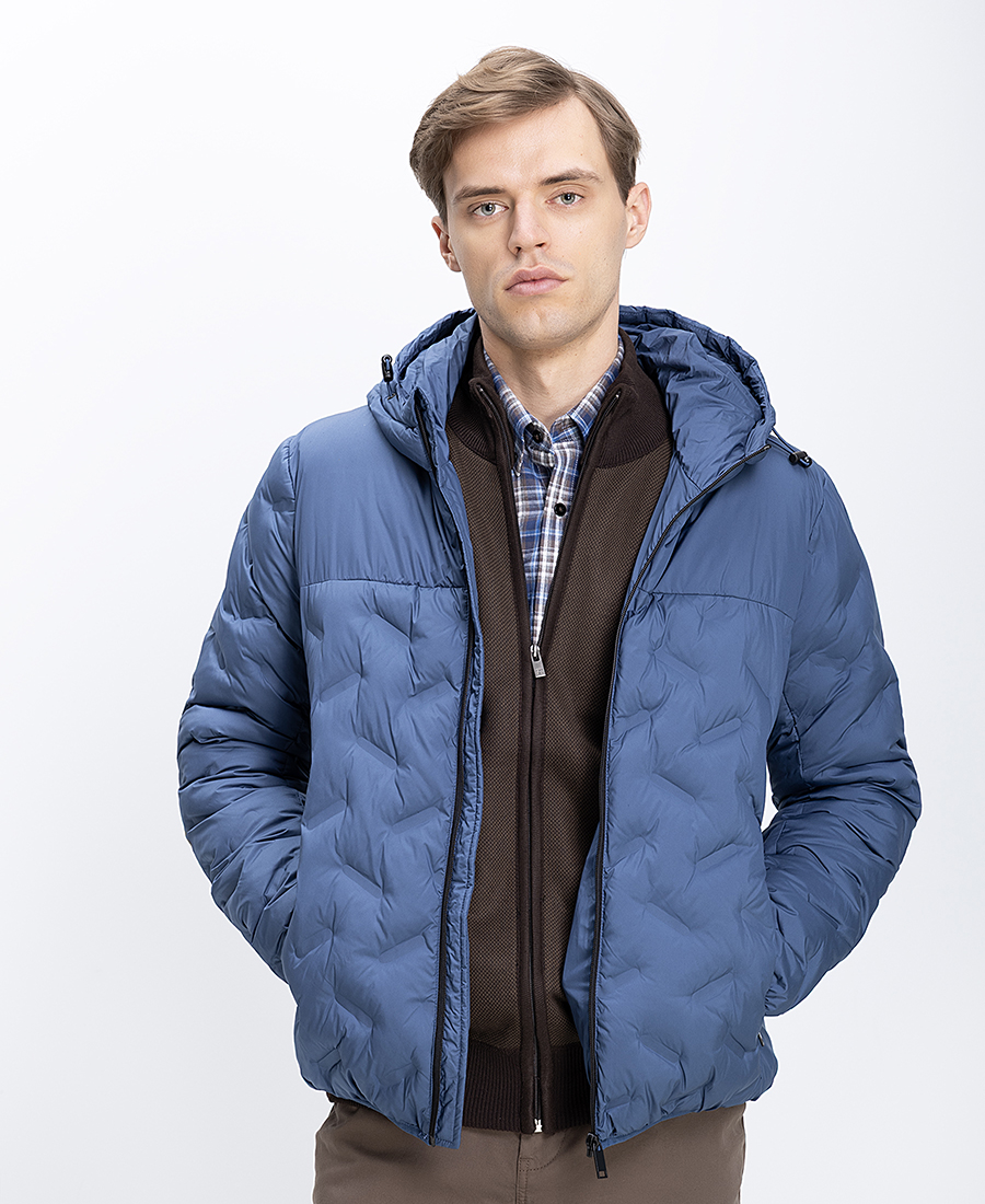 Ανδρικό Μπουφάν Καπιτονέ Με Κουκούλα