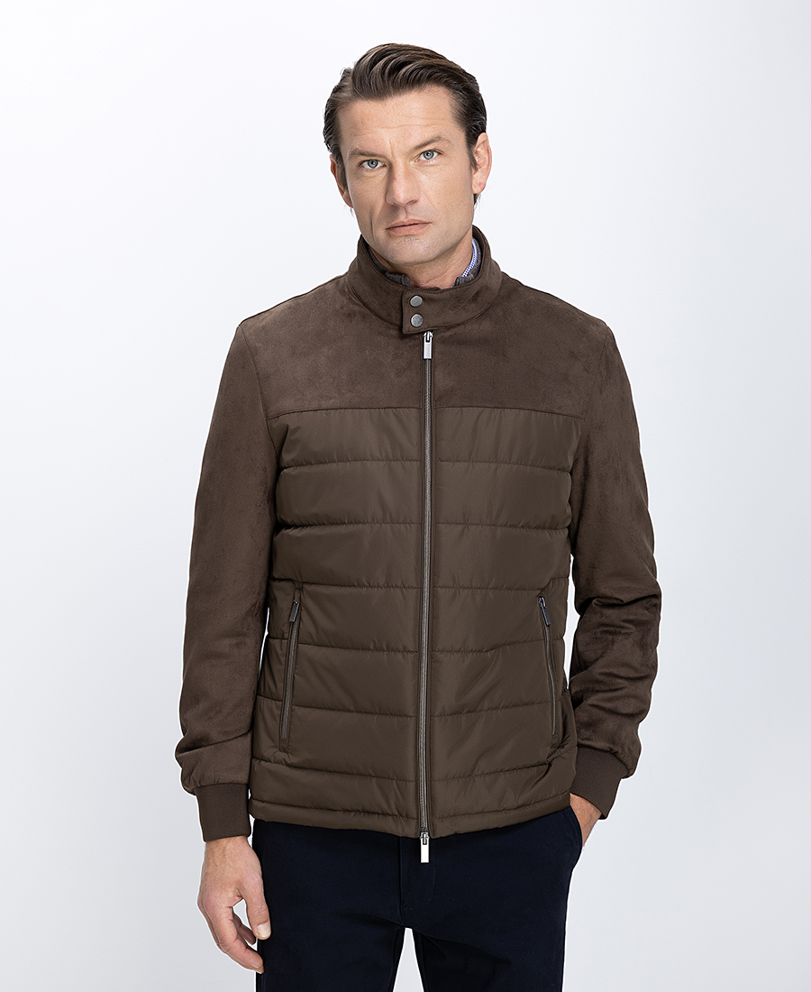 Ανδρικό Μπουφάν Καπιτονέ Regular Fit Καφέ φωτογραφία