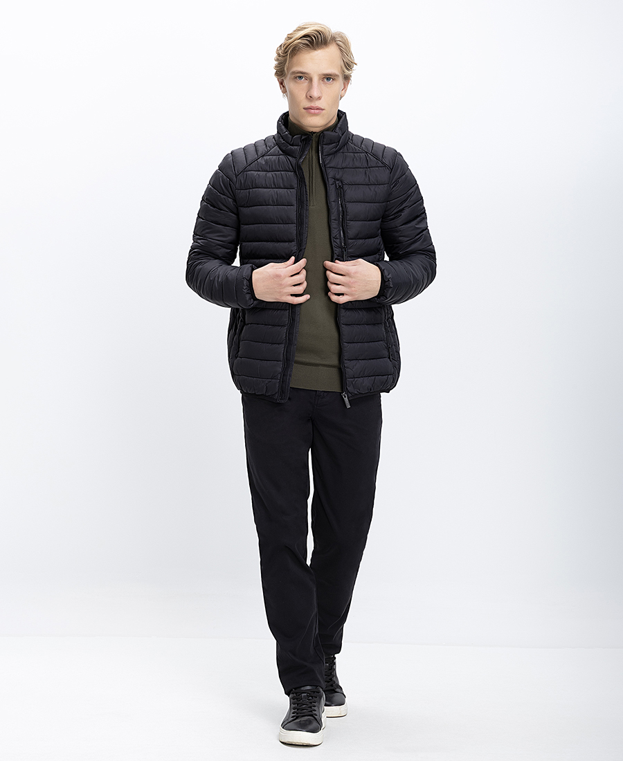 Ανδρικό Μπουφάν Καπιτονέ Με Όρθιο Γιακά φωτογραφία