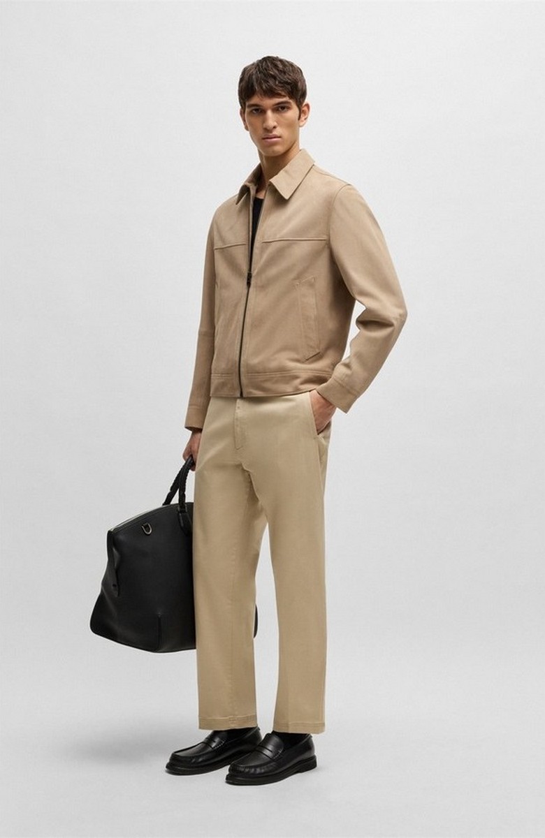 Boss Ανδρικό Suede Jacket Regular Fit Από Φυσικό Δέρμα φωτογραφία