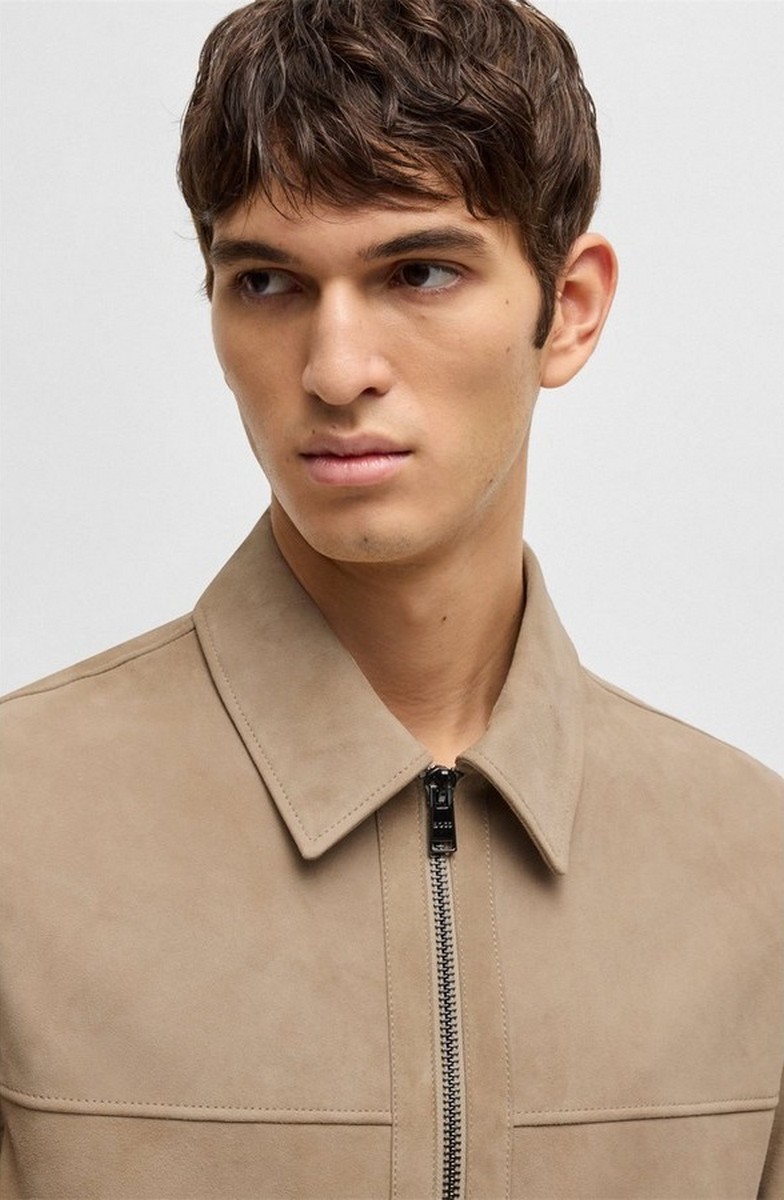 Boss Ανδρικό Suede Jacket Regular Fit Από Φυσικό Δέρμα φωτογραφία