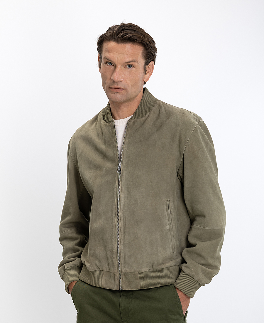 Boss Boss Ανδρικό Μπουφάν Suede Regular Fit