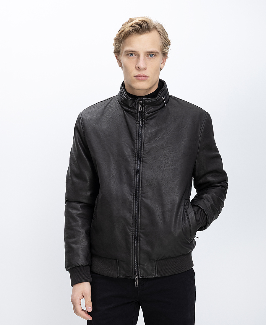 Vardas Ανδρικό Μπουφάν Eco Pelle Regular Fit