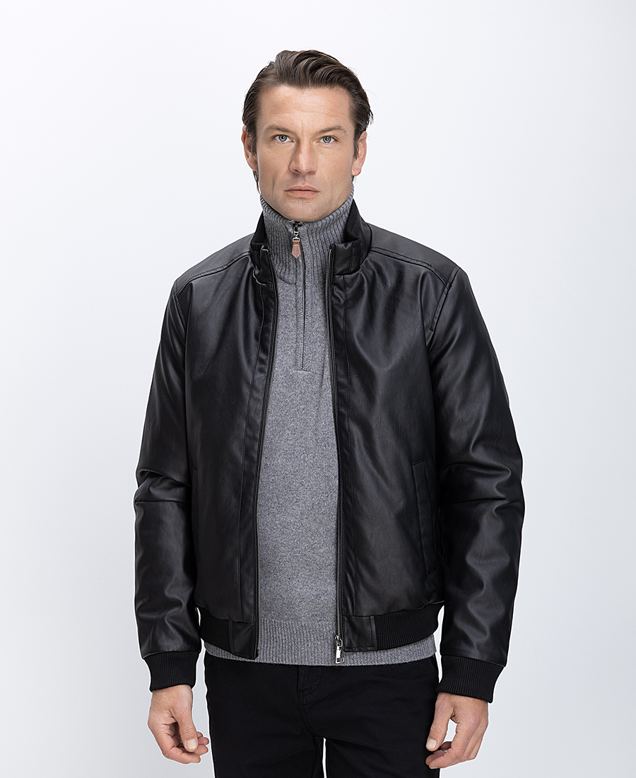 Ανδρικό Μπουφάν Eco Leather Regular Fit