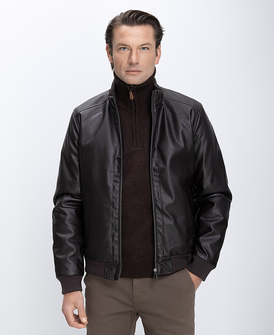Ανδρικό Μπουφάν Eco Leather Regular Fit
