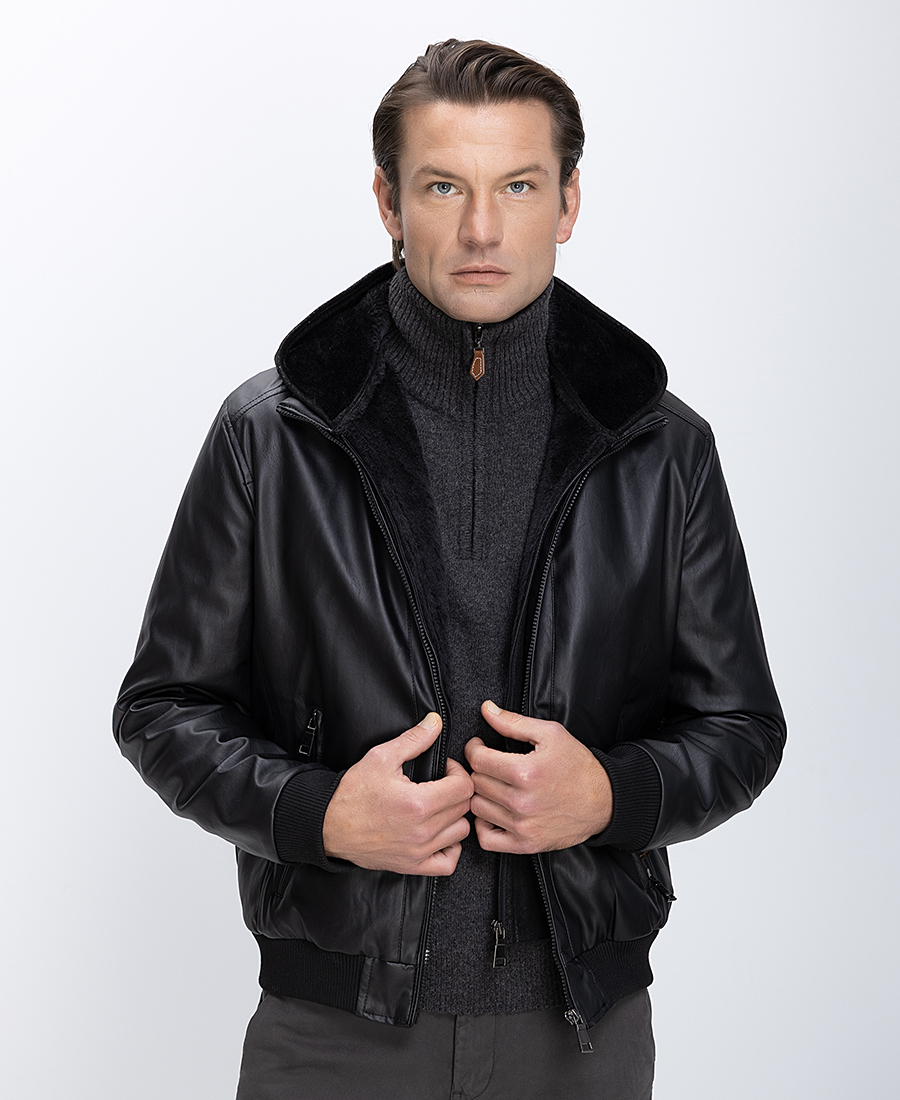 Ανδρικό Μπουφάν Με Όρθιο Γιακά Και Εσωτερική Επένδυση Regular Fit