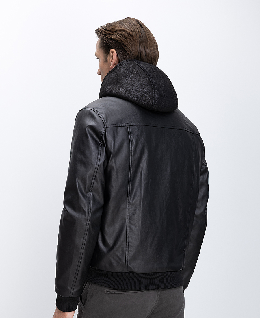 Ανδρικό Μπουφάν Με Όρθιο Γιακά Και Εσωτερική Επένδυση Regular Fit φωτογραφία