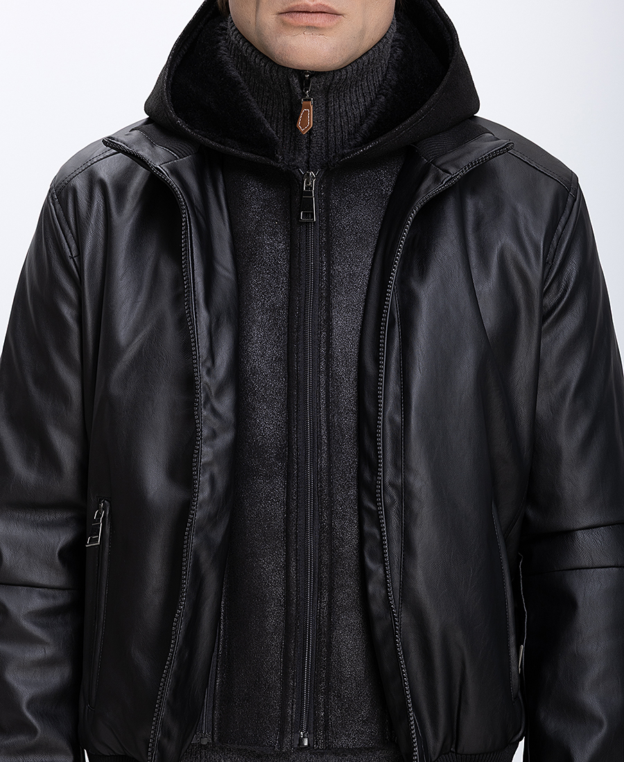 Ανδρικό Μπουφάν Με Όρθιο Γιακά Και Εσωτερική Επένδυση Regular Fit φωτογραφία