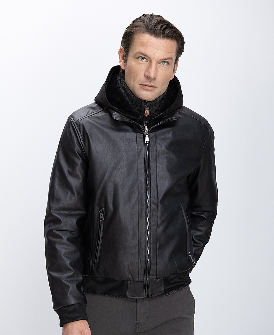 Ανδρικό Μπουφάν Με Όρθιο Γιακά Και Εσωτερική Επένδυση Regular Fit φωτογραφία