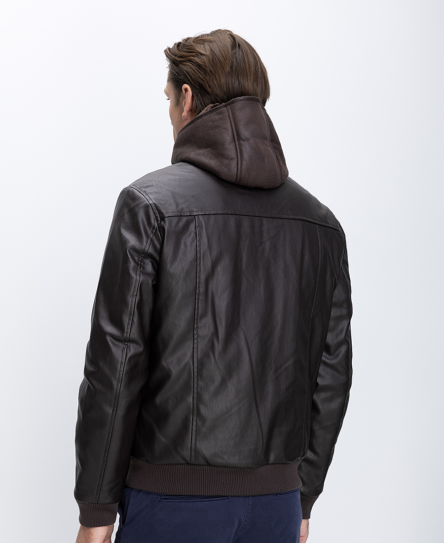 Ανδρικό Μπουφάν Με Όρθιο Γιακά Και Εσωτερική Επένδυση Regular Fit φωτογραφία