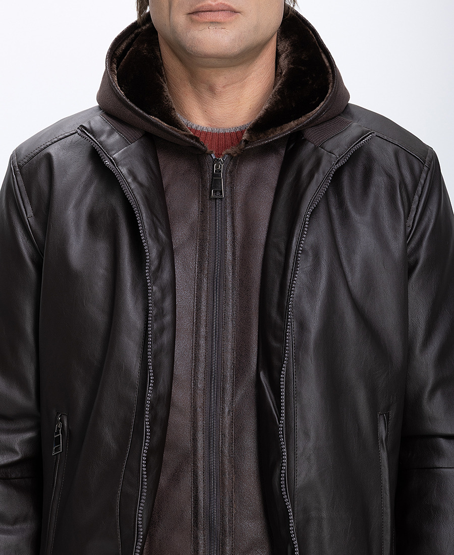 Ανδρικό Μπουφάν Με Όρθιο Γιακά Και Εσωτερική Επένδυση Regular Fit φωτογραφία