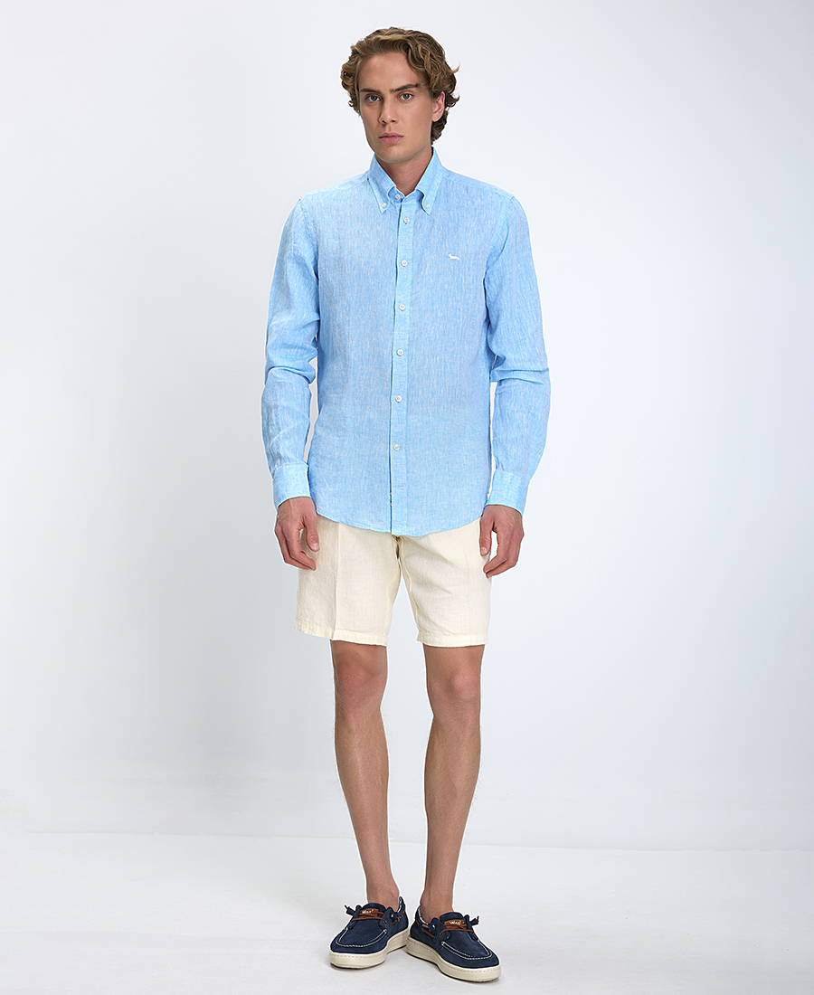 Harmont & Blaine Ανδρική Λινή Βερμούδα Regular Fit φωτογραφία