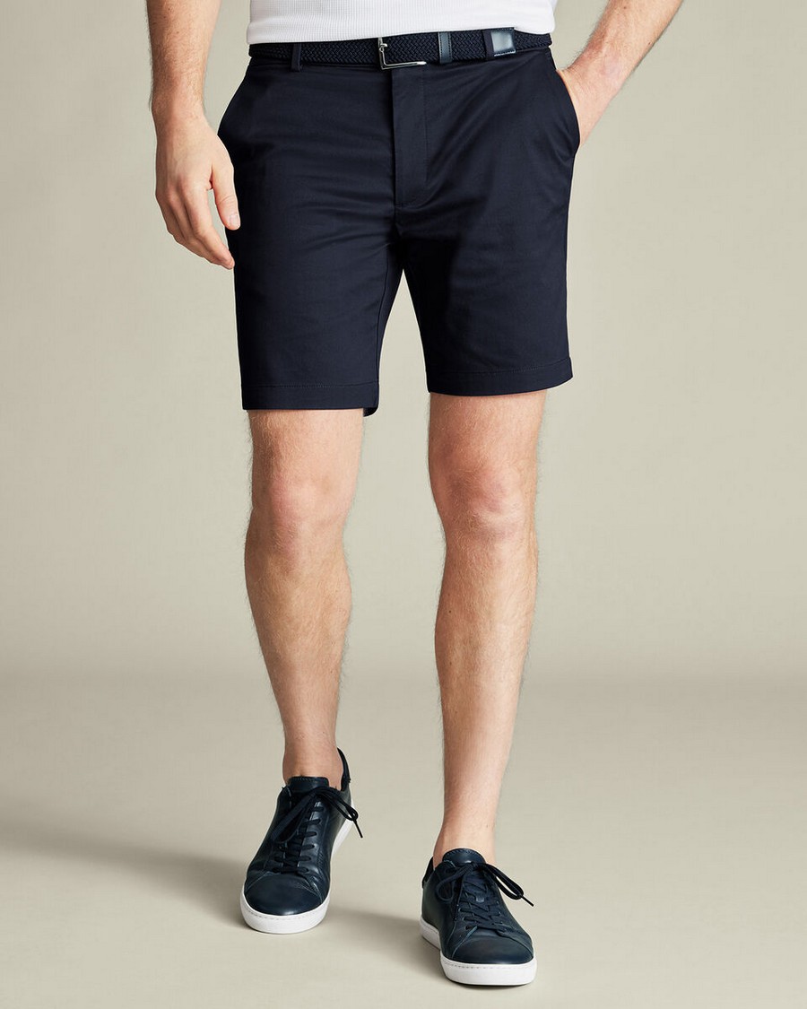 Charles Tyrwhitt Ανδρική Βερμούδα Performance Slim Fit Με Ελαστικό Ύφασμα