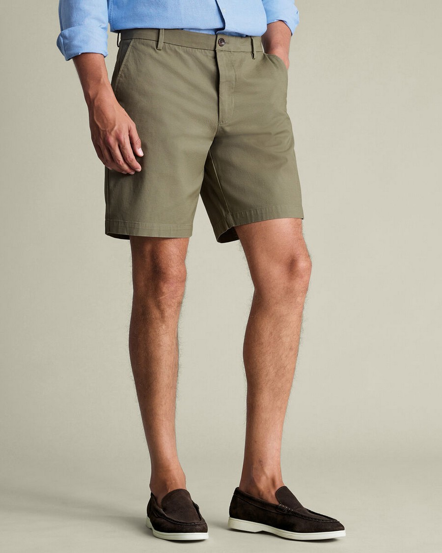 Charles Tyrwhitt Ανδρική Βερμούδα Slim Fit Από Ελαστικό Βαμβακερό Ύφασμα