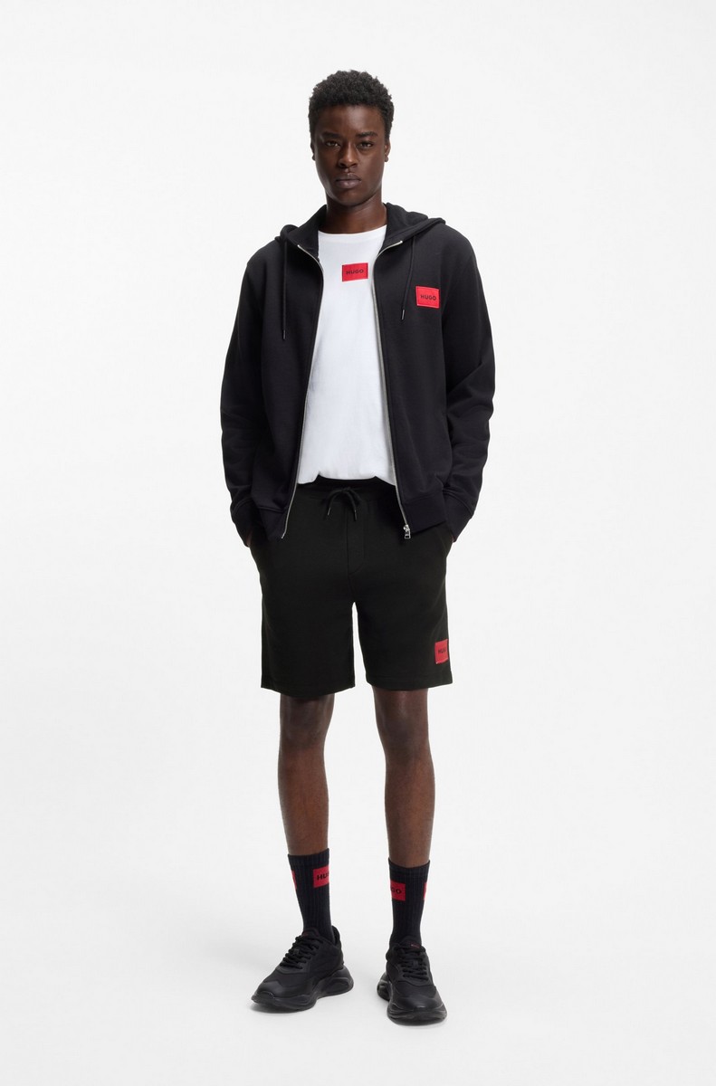 Hugo Ανδρική Βερμούδα Φούτερ Βαμβακερή Με Logo Label Regular Fit φωτογραφία