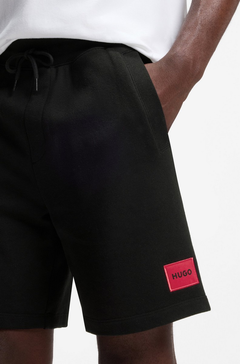 Hugo Ανδρική Βερμούδα Φούτερ Βαμβακερή Με Logo Label Regular Fit φωτογραφία