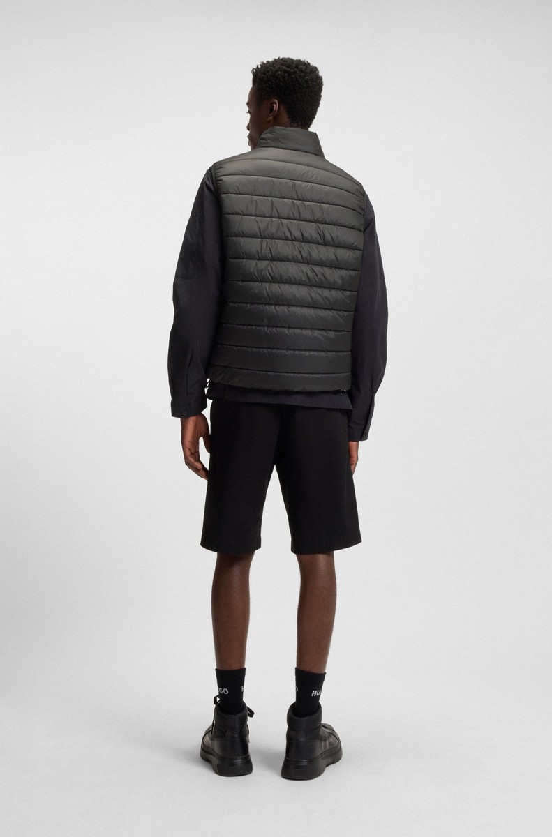 Hugo Ανδρικό Αμάνικο Μπουφάν Αδιάβροχο με Logo Print Regular Fit σε Μαύρο φωτογραφία