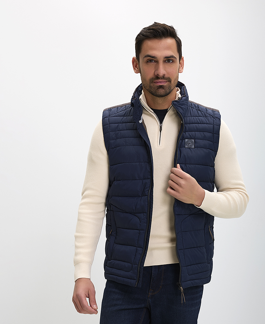 Commander Ανδρικό Γιλέκο Bodywarmer Regular Fit Καπιτονέ Με Φερμουάρ Και Τσέπες_