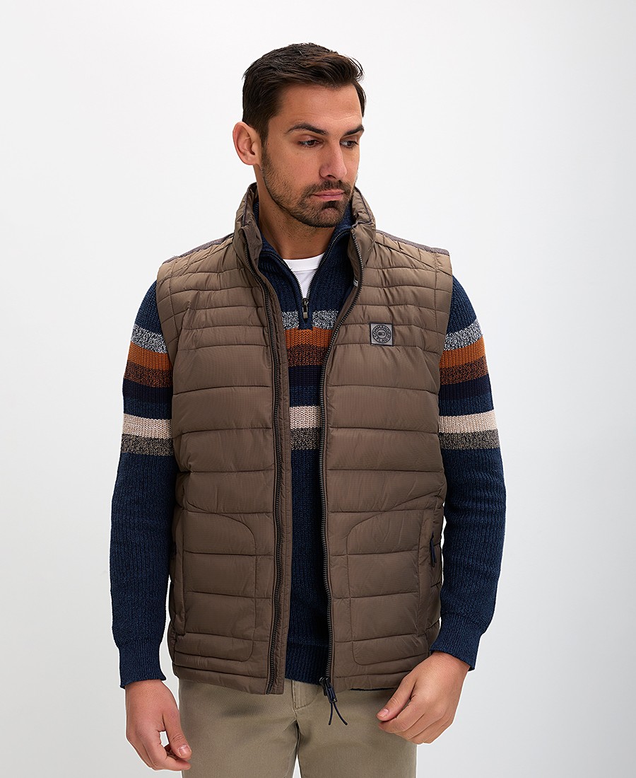 Commander Ανδρικό Γιλέκο Bodywarmer Regular Fit Καπιτονέ Με Φερμουάρ Και Τσέπες_