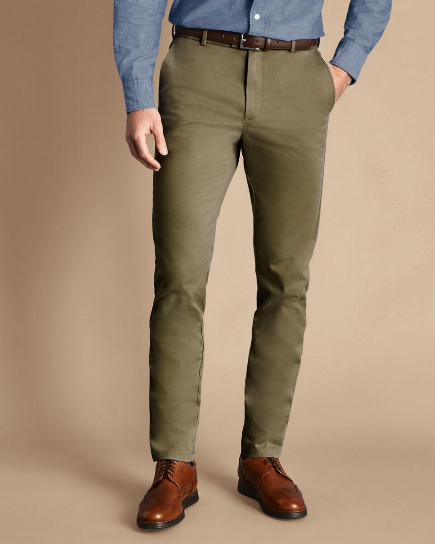 Charles Tyrwhitt Παντελόνι Chinos Non Iron σε Λαδί