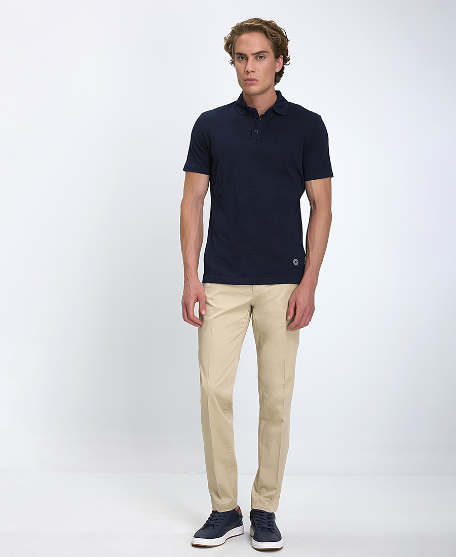 Markup Ανδρικό Παντελόνι Slim Fit Βαμβακερό Με Ελαστίνη Μπλε φωτογραφία