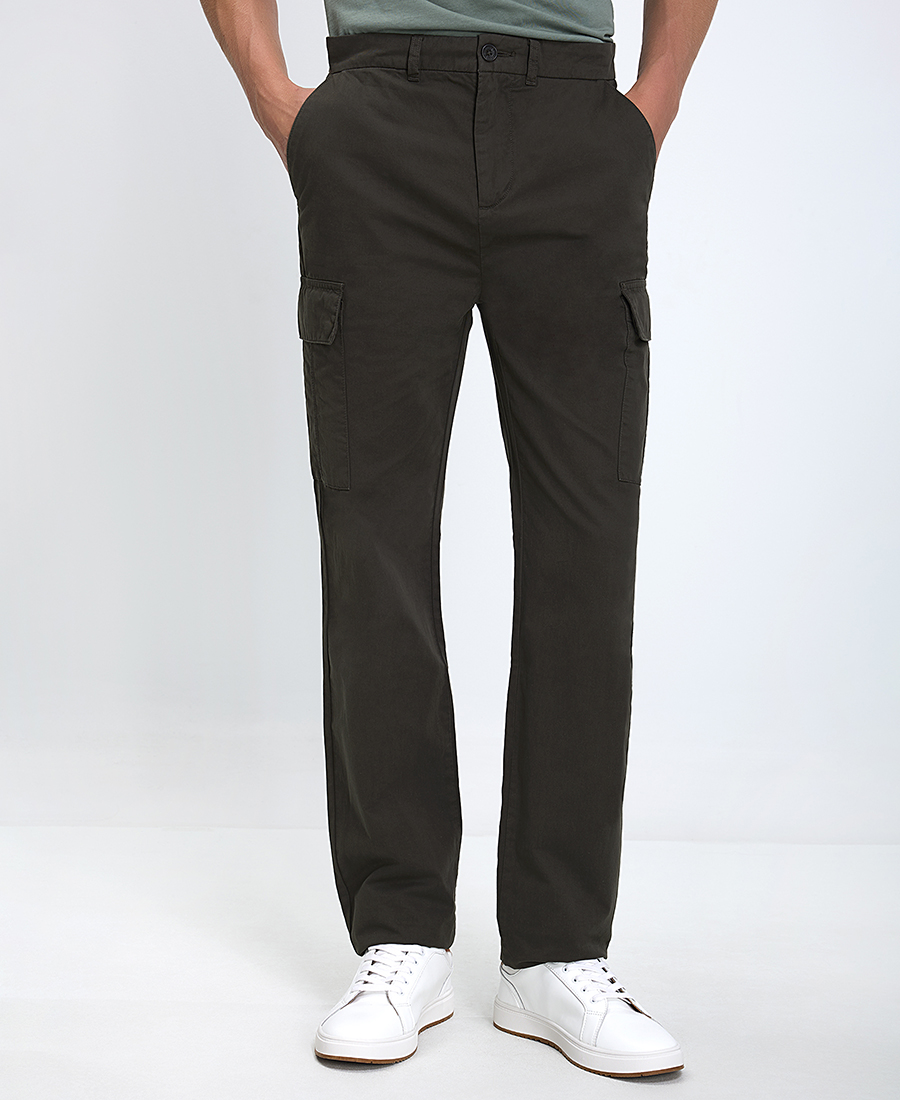 Lyle & Scott Lyle & Scott Ανδρικό Παντελόνι Cargo Regular Fit Βαμβακερό Με Πλαϊνές Τσέπες Και Κεντημένο Λογότυπο