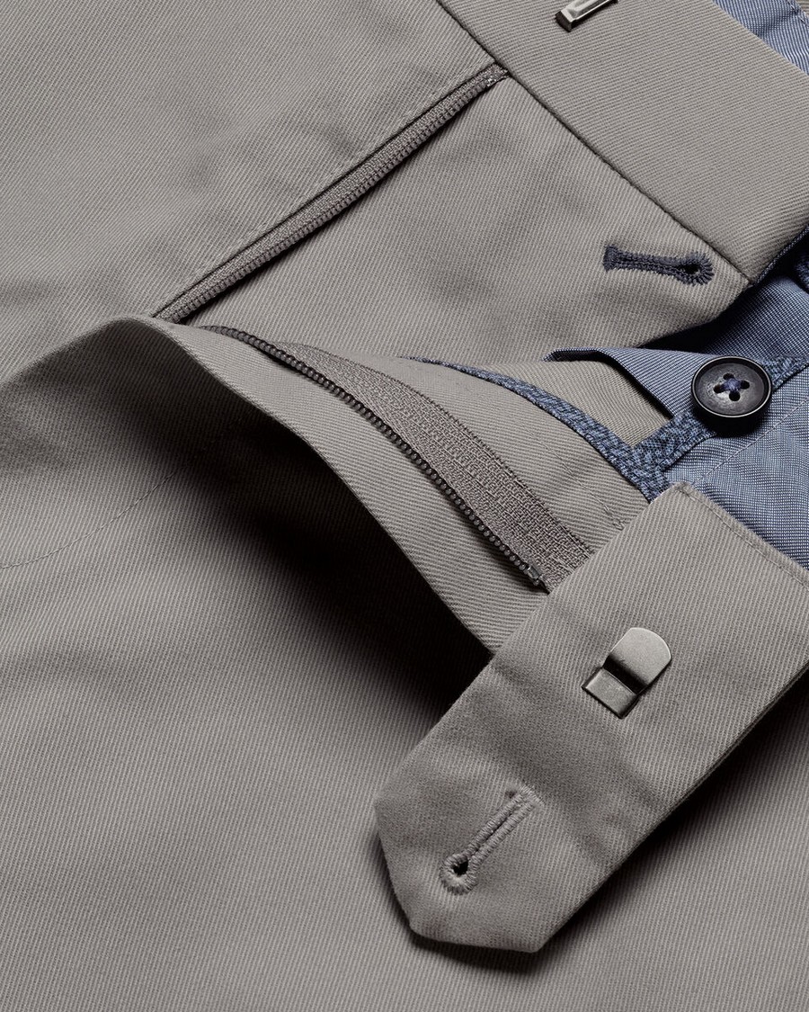 Charles Tyrwhitt Ανδρικό Παντελόνι Chinos Βαμβακερό με Stretch Non-Iron Modern Fit σε Ανοιχτό Γκρι φωτογραφία