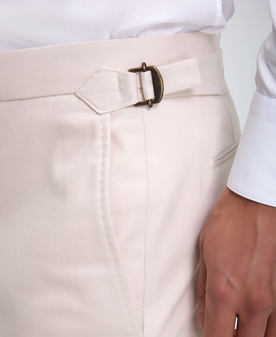 Hd x Vardas Ανδρικό Παντελόνι Βαμβακερό με Πλαϊνούς Ρυθμιστές Regular Fit σε Υπόλευκο φωτογραφία