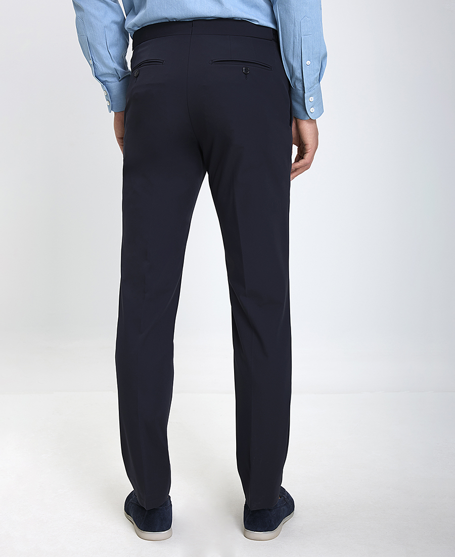Hd x Vardas Ανδρικό Παντελόνι με Ζωνάκι και Πλαϊνά Κουμπιά Slim Fit σε Σκούρο Μπλε φωτογραφία