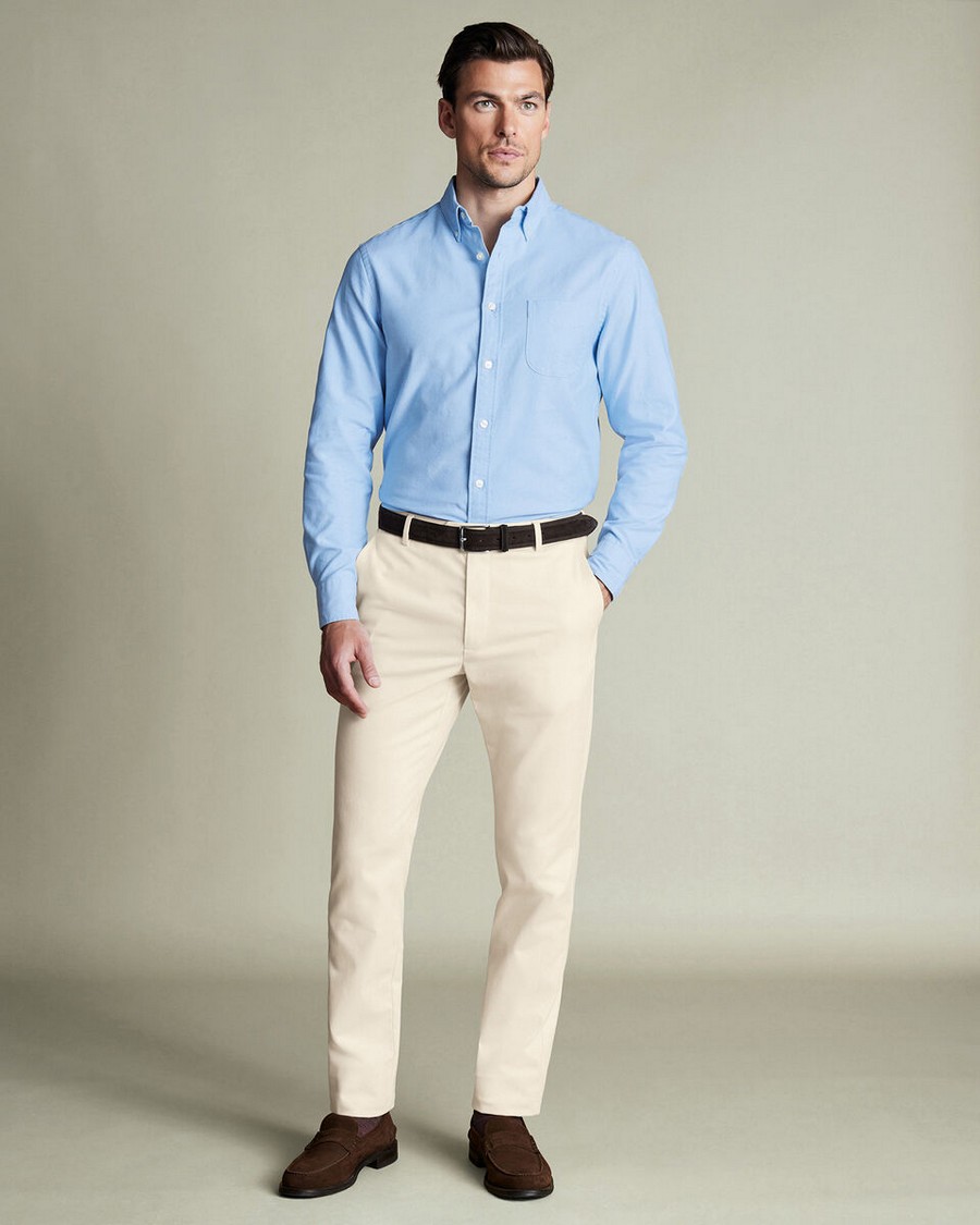 Charles Tyrwhitt Ανδρικό Chino Παντελόνι Slim Fit Non Iron Τεχνολογία Και Stretch Waistband