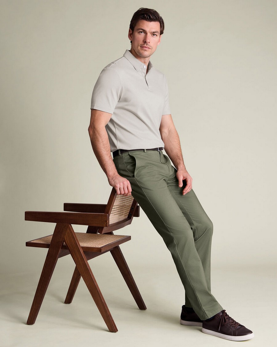 Charles Tyrwhitt Ανδρικό Chino Παντελόνι Slim Fit Non Iron Με Ελαστικό Ύφασμα