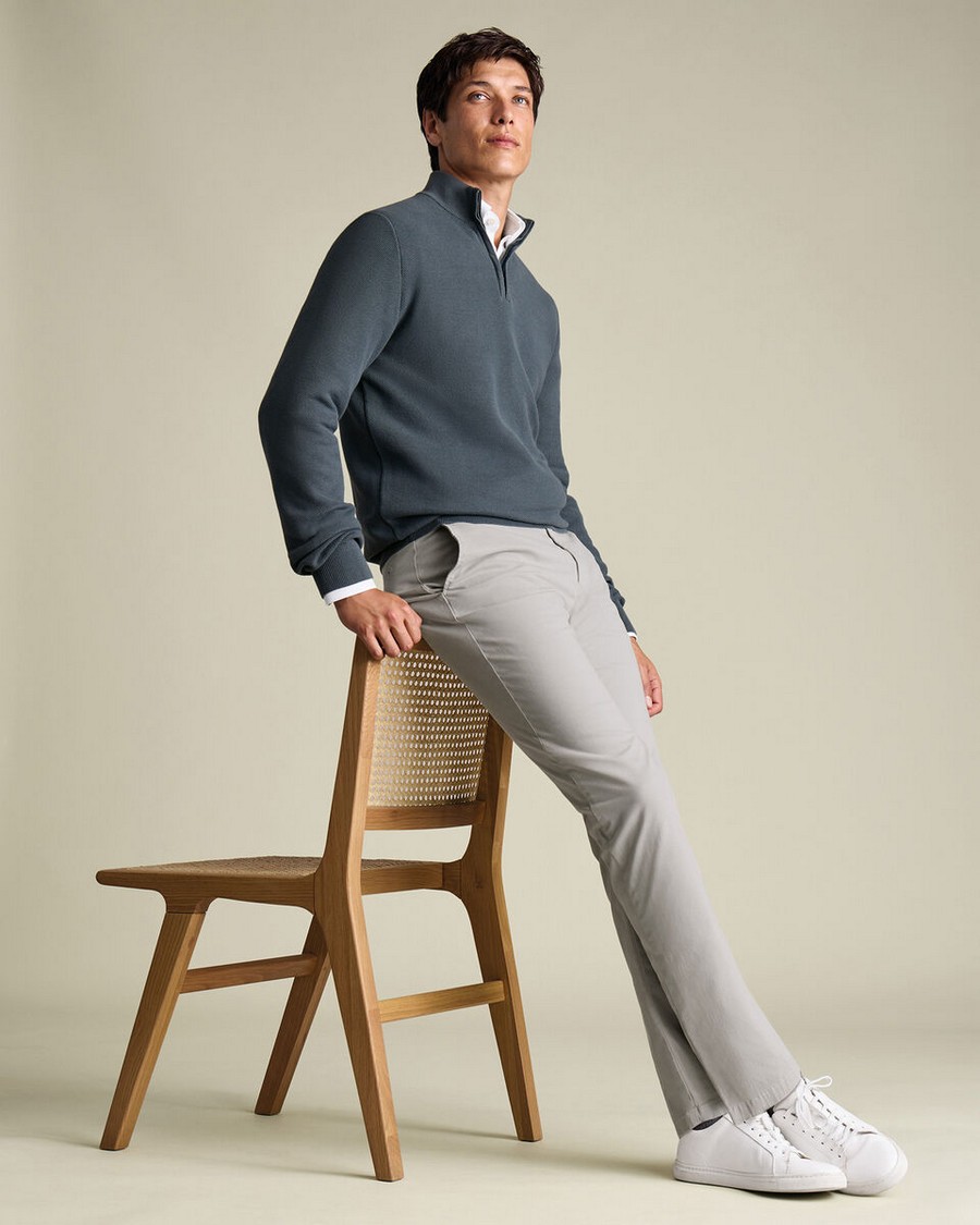 Charles Tyrwhitt Ανδρικό Παντελόνι Chino Slim Fit Από Ελαστικό Βαμβακερό Ύφασμα