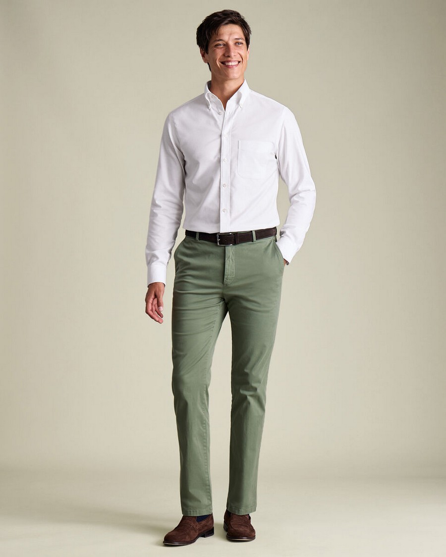 Charles Tyrwhitt Ανδρικό Παντελόνι Chino Slim Fit Από Ελαστικό Βαμβακερό Ύφασμα