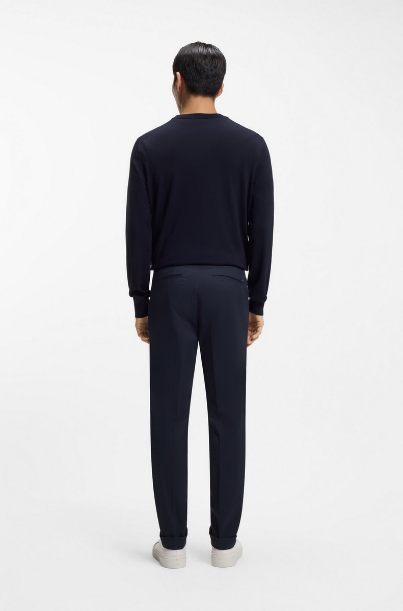 Boss Ανδρικό Παντελόνι Slim Fit Από Βαμβακερό Stretch Με Turned Up Hems φωτογραφία