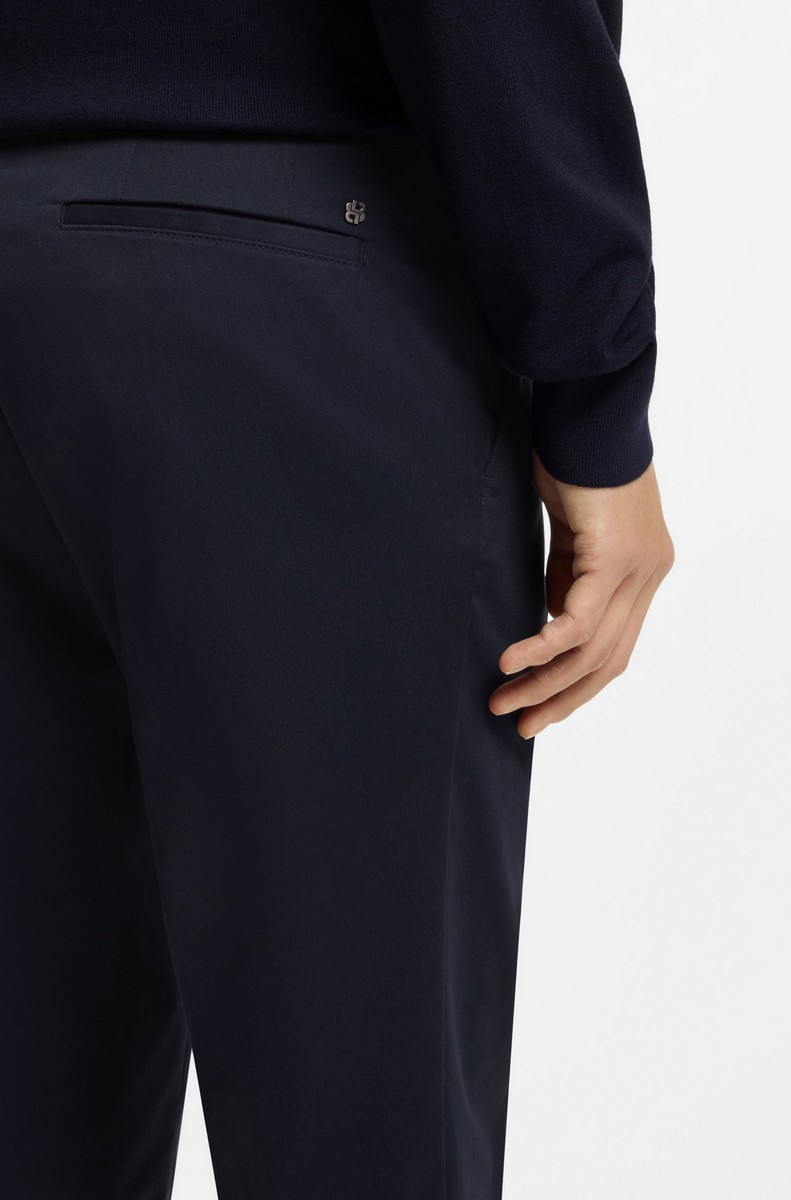 Boss Ανδρικό Παντελόνι Slim Fit Από Βαμβακερό Stretch Με Turned Up Hems φωτογραφία